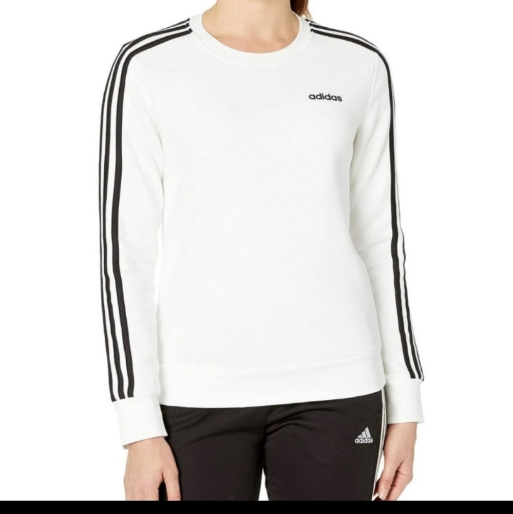 White Adidas Crewneck Sweater